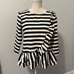 J.Crew Stripes Peplum Top
